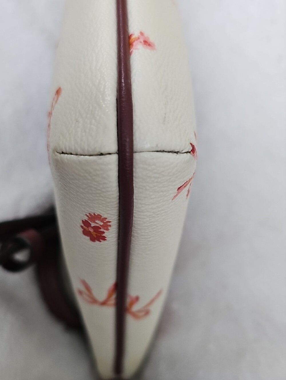 Coach Floral Bow Print Crossbody Bag White Burgundy CN768 - Picture 10 of 11
